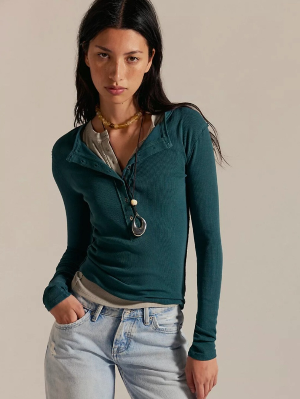 Free People Jamie Henley Long Sleeve Top